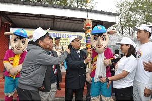 The Governor of Arunachal Pradesh Shri JP Rajkhowa flagged off the 12th South Asian Games Torch Relay from the helipad, Raj Bhavan, Itanagar on 3rd February 2016